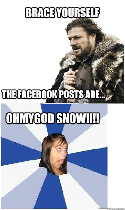 Brace Yourself Ohmygod Snow The Facebook Posts Are Brace Yourself Ohmygod Snow The Facebook Posts Are