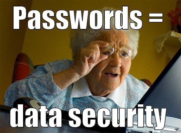 PASSWORDS = DATA SECURITY Grandma finds the Internet