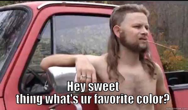  HEY SWEET THING WHAT'S UR FAVORITE COLOR? Almost Politically Correct Redneck