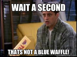 Wait a second Thats not a blue waffle!  Shocked Joey Tribbiani