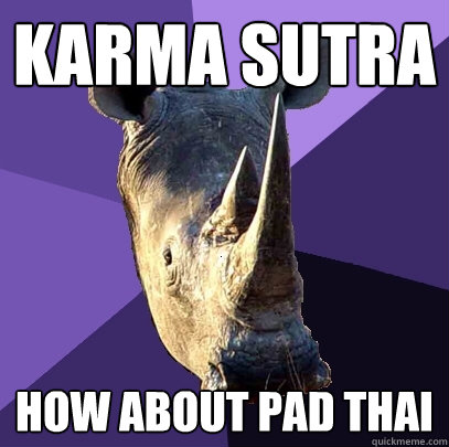 Karma Sutra How about Pad Thai  Sexually Oblivious Rhino