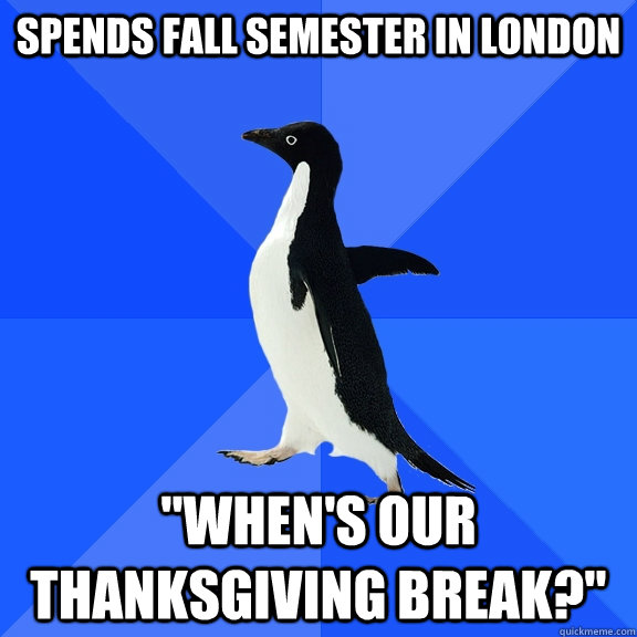 Spends fall semester in london 