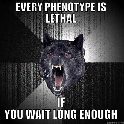 EVERY PHENOTYPE IS LETHAL IF YOU WAIT LONG ENOUGH Insanity Wolf