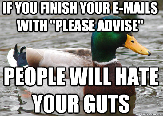 If you finish your e-mails with 