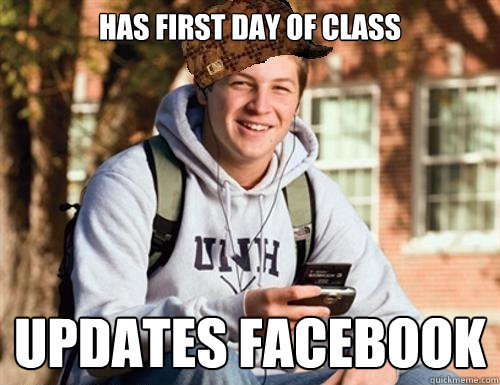 Has first day of class Updates facebook  College Freshman