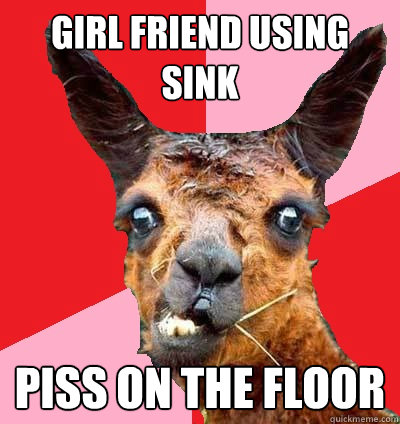Girl Friend using sink Piss on the floor  