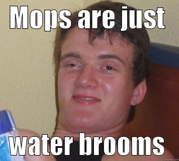 mops are... - MOPS ARE JUST WATER BROOMS 10 Guy