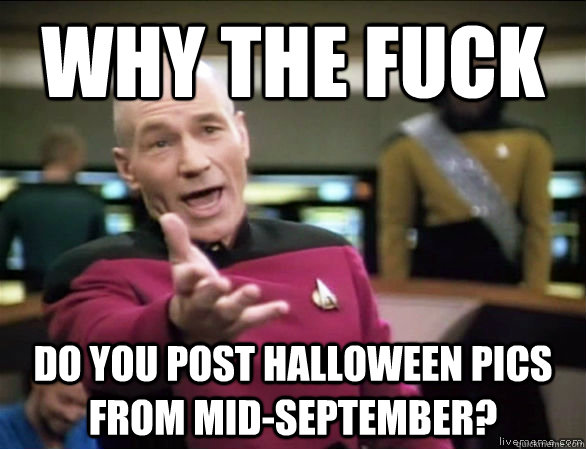 why the fuck do you post halloween pics from mid-september?  Annoyed Picard HD