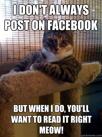 I don't always post on facebook but when I do, you'll want to read it right meow!  The Most Interesting Cat in the World