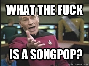 What the fuck is a songpop?  Annoyed Picard