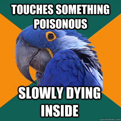 Touches Something Poisonous Slowly Dying Inside  Paranoid Parrot