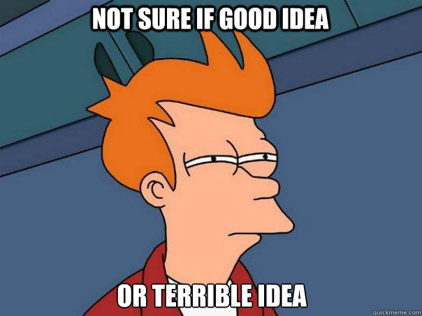 Not sure if good idea Or terrible idea - Not sure if good idea Or terrible idea  Futurama Fry