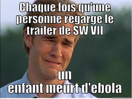 CHAQUE FOIS QU'UNE PERSONNE REGARGE LE TRAILER DE SW VII UN ENFANT MEURT D'EBOLA 1990s Problems