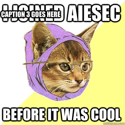 I joined aiesec before it was cool Caption 3 goes here  Hipster Kitty