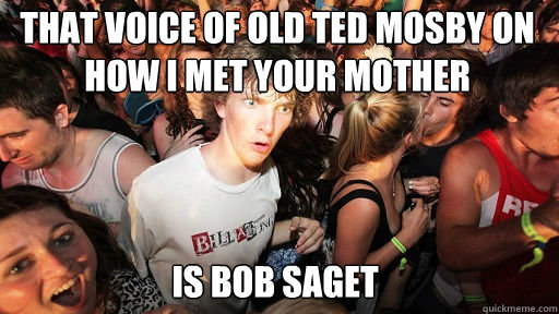that voice of old ted mosby on how i met your mother is bob saget  Sudden Clarity Clarence