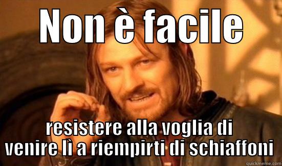      NON È FACILE      RESISTERE ALLA VOGLIA DI VENIRE LÌ A RIEMPIRTI DI SCHIAFFONI Boromir