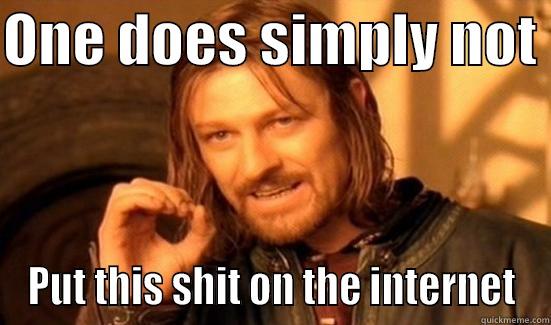 ONE DOES SIMPLY NOT  PUT THIS SHIT ON THE INTERNET Boromir