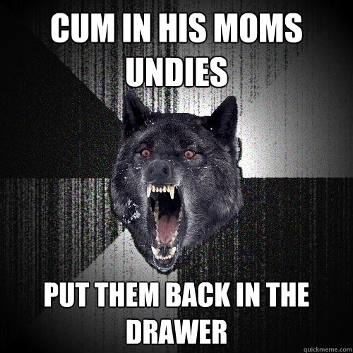 Cum in his moms undies Put them back in the drawer  Insanity Wolf