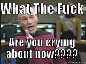 WHAT THE FUCK  ARE YOU CRYING ABOUT NOW???? Annoyed Picard