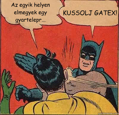 Az egyik helyen elmegyek egy gyáartelepr... KUSSOLJ GATEX!  Batman Slapping Robin