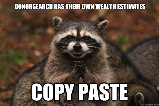 Donorsearch Has Their Own Wealth Estimates Copy Paste  Evil Plotting Raccoon