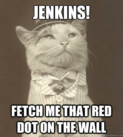 Jenkins! Fetch me that red dot on the wall  