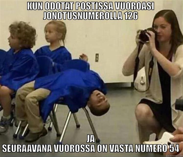 KUN ODOTAT POSTISSA VUOROASI JONOTUSNUMEROLLA 126 JA SEURAAVANA VUOROSSA ON VASTA NUMERO 54 Misc