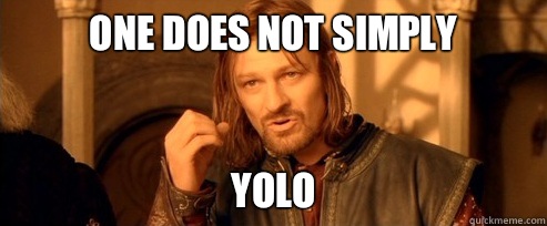One does not simply YOLO  One Does Not Simply
