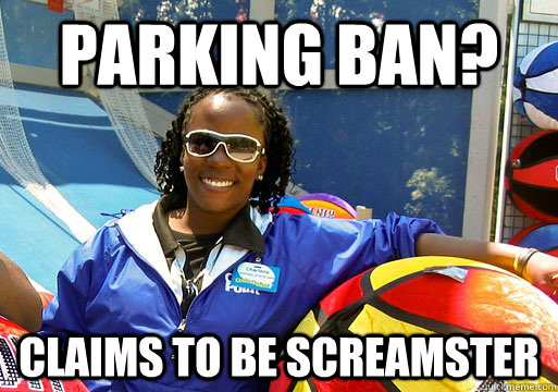 Parking ban? Claims to be Screamster  Cedar Point employee