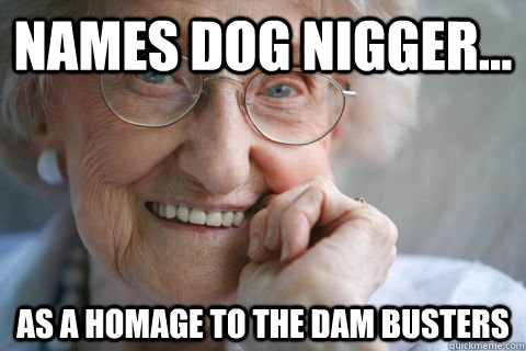 Names dog nigger... As a homage to The Dam Busters - Names dog nigger... As a homage to The Dam Busters  Misunderstood Granny