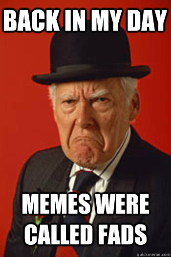 BACK IN MY DAY MEMES WERE CALLED FADS  - BACK IN MY DAY MEMES WERE CALLED FADS   Pissed old guy
