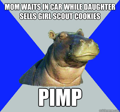 Mom waits in car while daughter sells girl scout cookies Pimp - Mom waits in car while daughter sells girl scout cookies Pimp  Skeptical Hippo