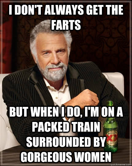 I don't always get the farts but when I do, I'm on a packed train surrounded by gorgeous women  The Most Interesting Man In The World