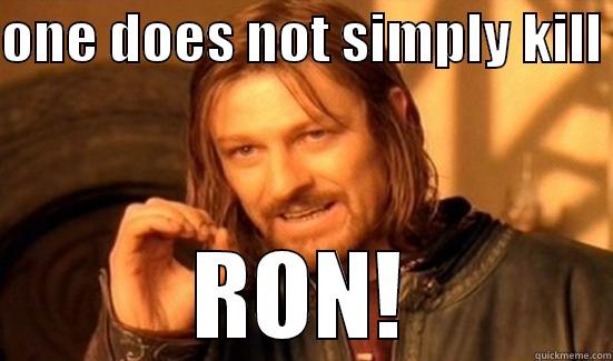 ONE DOES NOT SIMPLY KILL  RON! Boromir