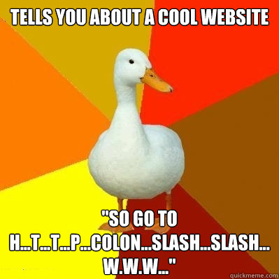 Tells you about a cool website 