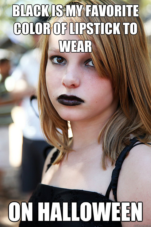 black is my favorite color of lipstick to wear on halloween  Well Adjusted Goth