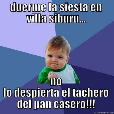DUERME LA SIESTA EN VILLA SIBURU... NO LO DESPIERTA EL TACHERO DEL PAN CASERO!!! Success Kid