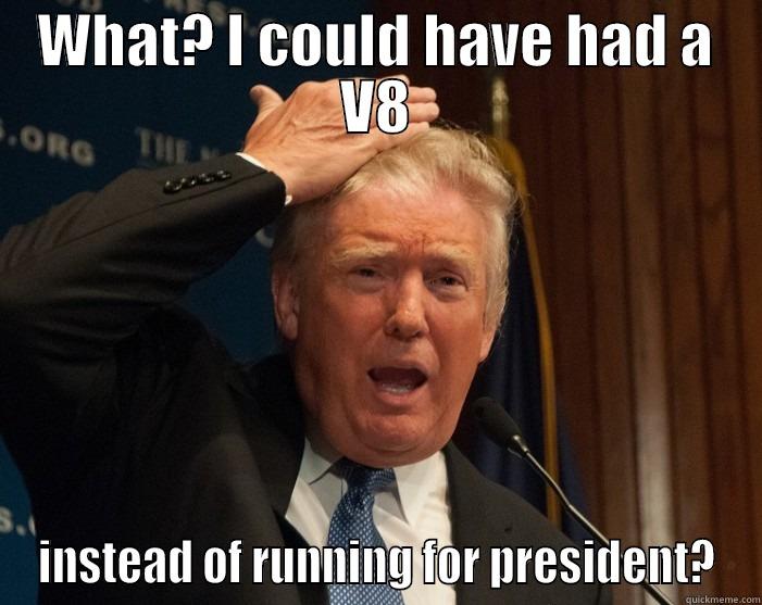 WHAT? I COULD HAVE HAD A V8 INSTEAD OF RUNNING FOR PRESIDENT? Misc
