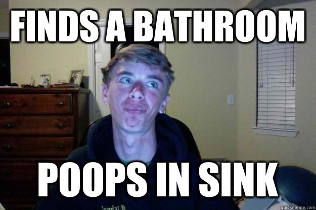 Finds a bathroom poops in sink - Finds a bathroom poops in sink  Pooping Michael