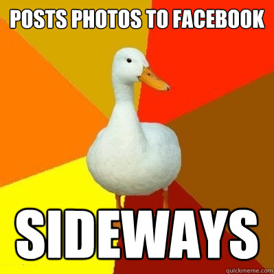 Posts photos to facebook sideways  Tech Impaired Duck