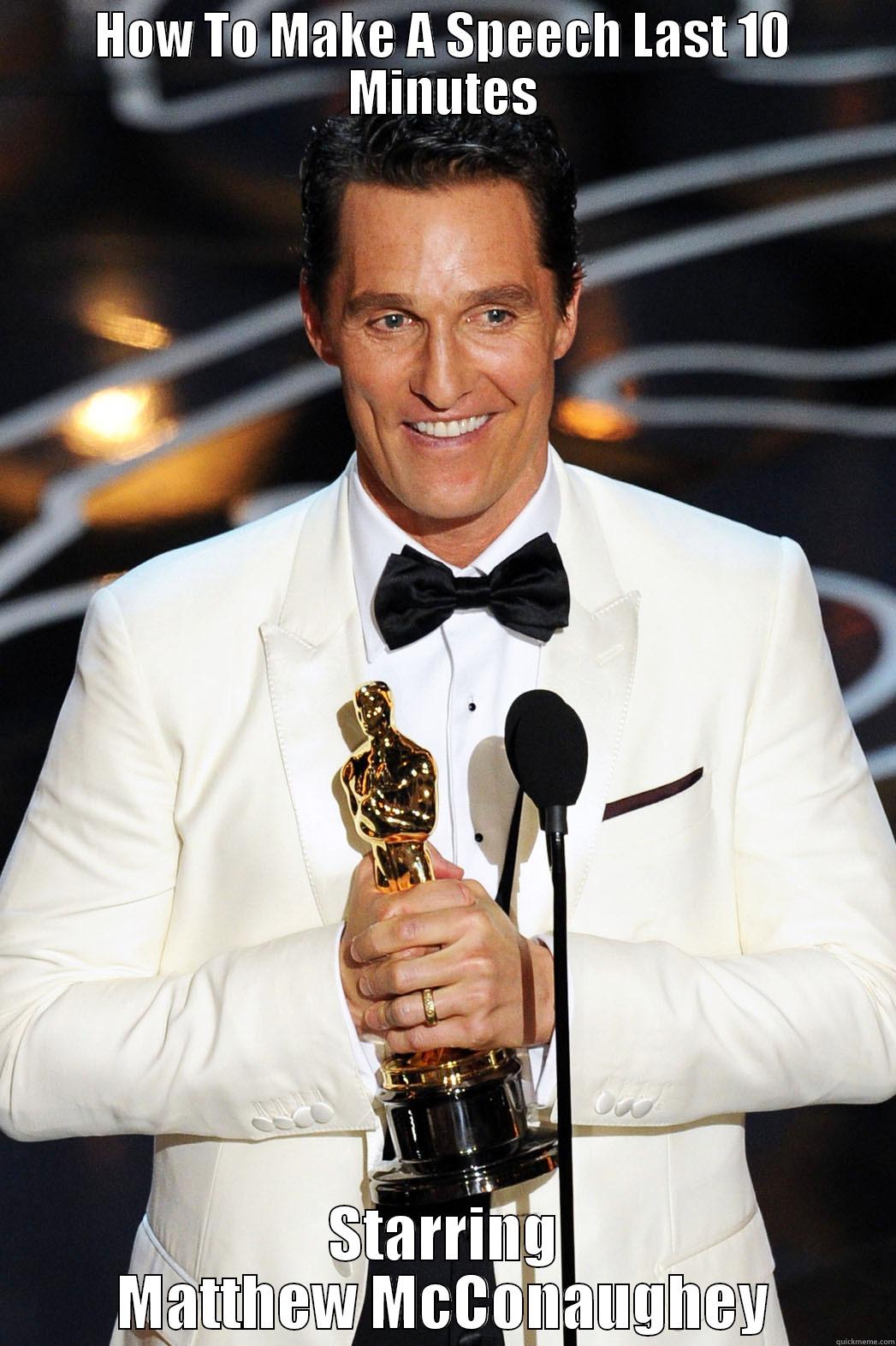 HOW TO MAKE A SPEECH LAST 10 MINUTES STARRING MATTHEW MCCONAUGHEY Misc