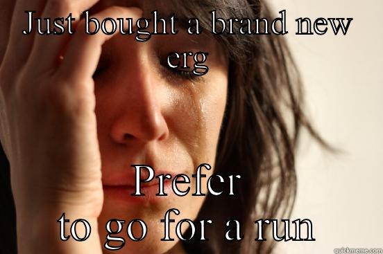 JUST BOUGHT A BRAND NEW ERG PREFER TO GO FOR A RUN First World Problems