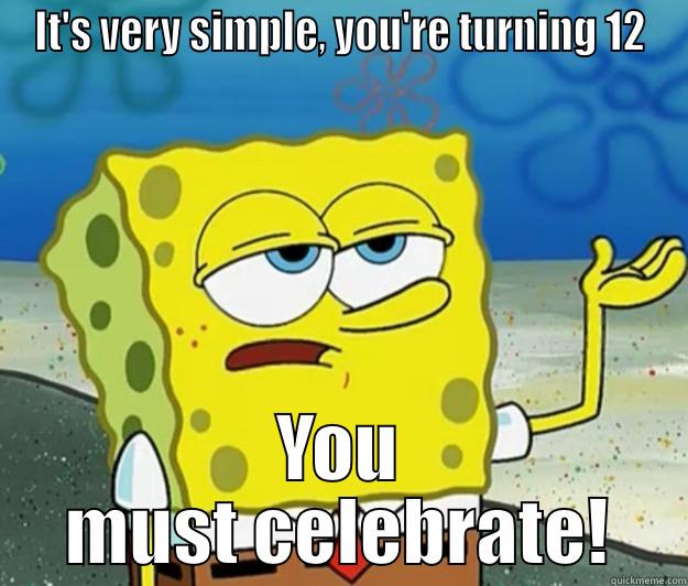 IT'S VERY SIMPLE, YOU'RE TURNING 12 YOU MUST CELEBRATE! Tough Spongebob