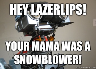 Hey Lazerlips! Your Mama was a snowblower!  