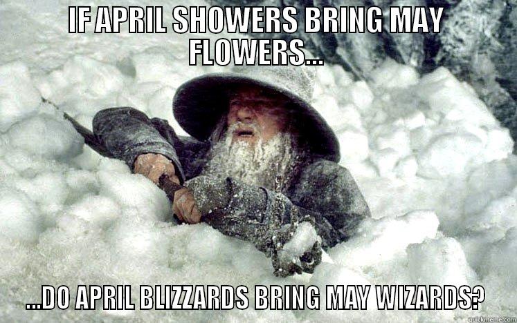 IF APRIL SHOWERS BRING MAY FLOWERS... ...DO APRIL BLIZZARDS BRING MAY WIZARDS? Misc