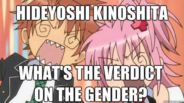 hideyoshi kinoshita what's the verdict 
on the gender?  Anime shock