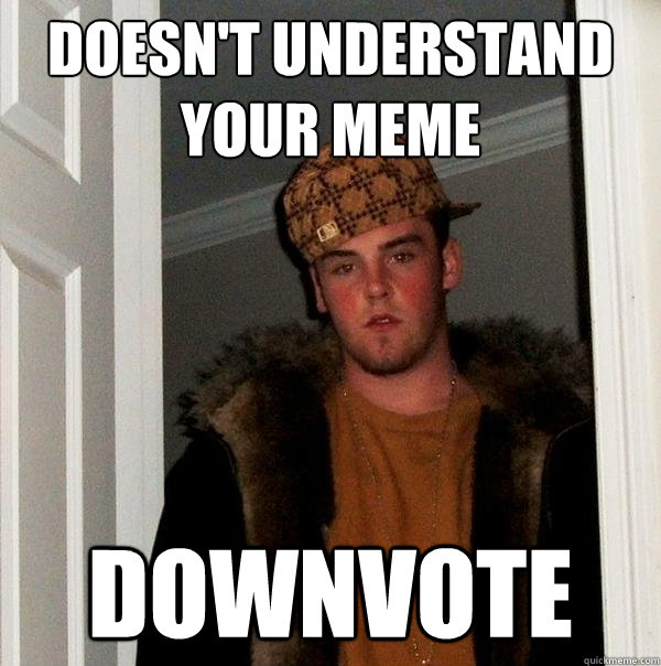 doesn't understand your meme downvote  Scumbag Steve