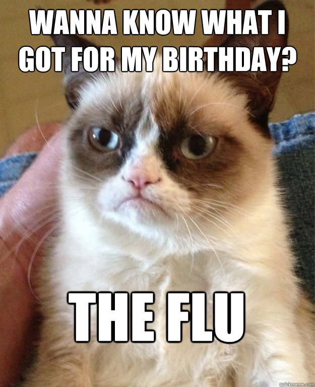 Wanna know what I got for my birthday? THE FLU - Wanna know what I got for my birthday? THE FLU  grumpygood