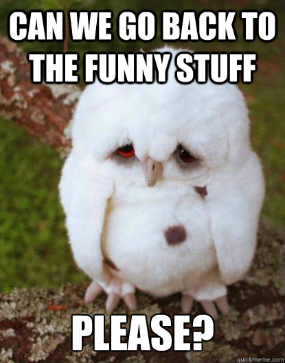 can we go back to the funny stuff please?  Depressed Owl