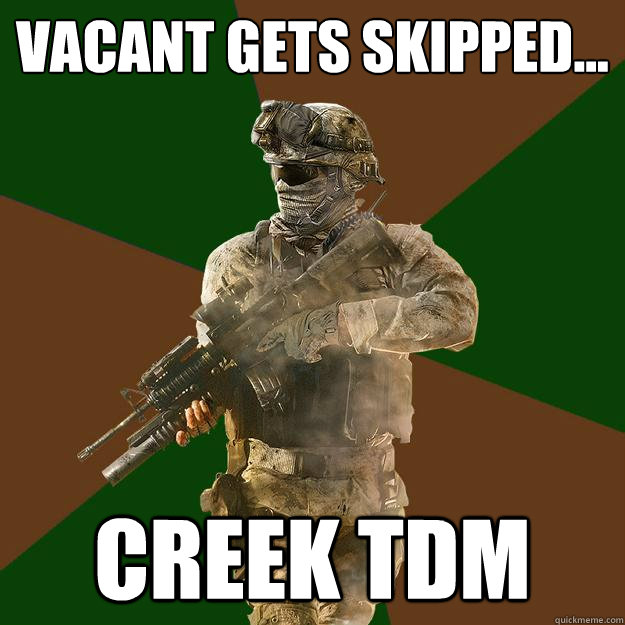 Vacant gets skipped... Creek TDM  Call of Duty Addict